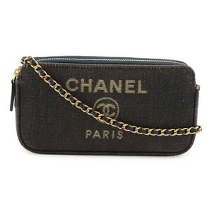 CHANEL Blue Canvas Deauville Pochette Shoulder Bag